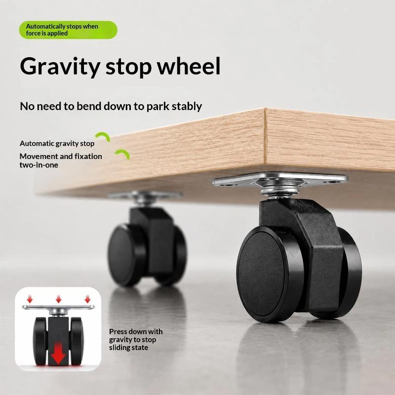 Caster Wheel - Zelfvergrendelende zwenkwielen met zwaartekrachtvergrendeling, automatisch vergrendeld