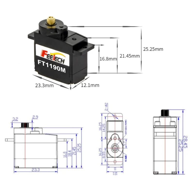 FEETECH FT1190M 4,8-6V 3,5kg M - Microbit Robot recensie en prijs
